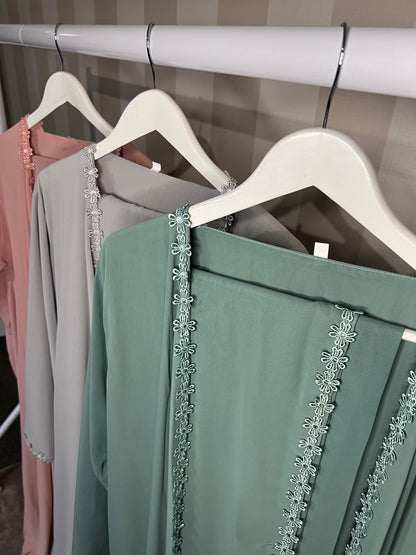 Daisy Chiffon Open Abaya