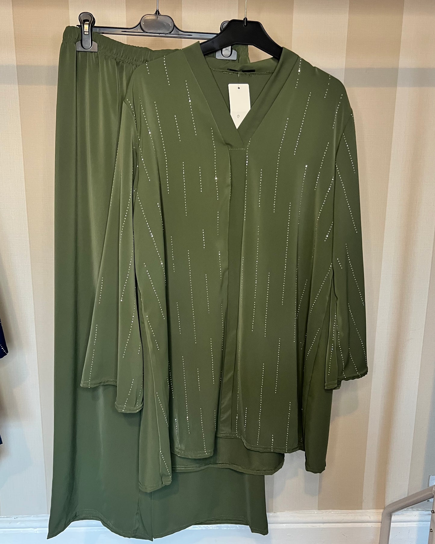Diamanté V Neck Co Ord