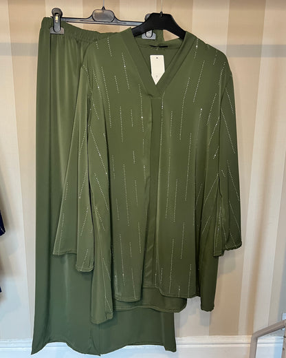 Diamanté V Neck Co Ord