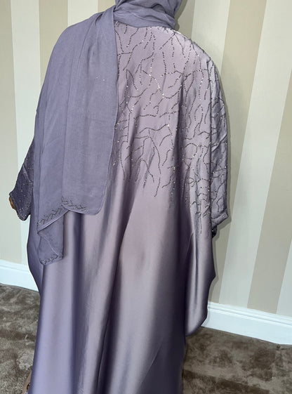 Embellished Abaya with Matching Hijab