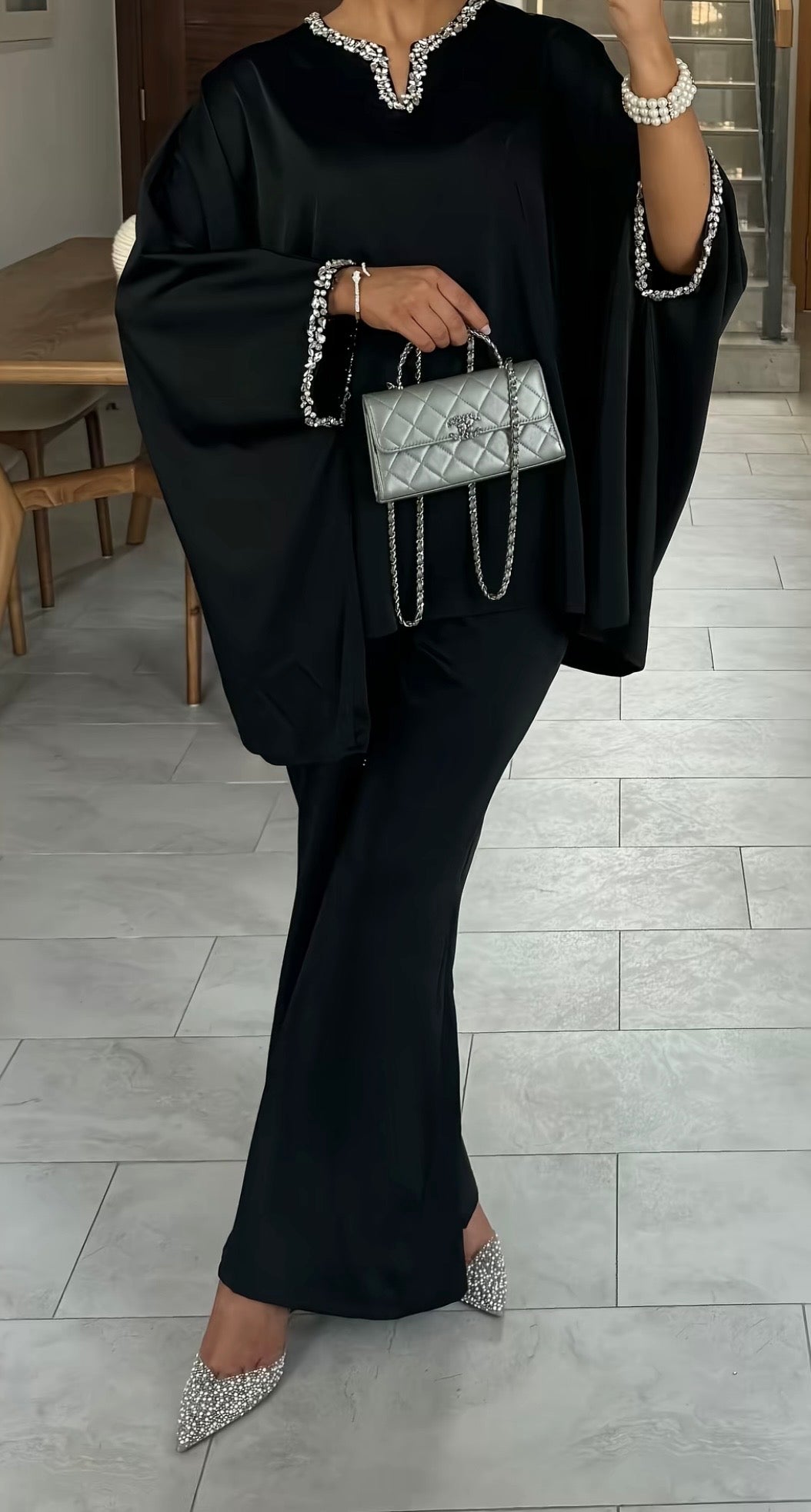 Emelia Premium Satin Crystal Co Ord