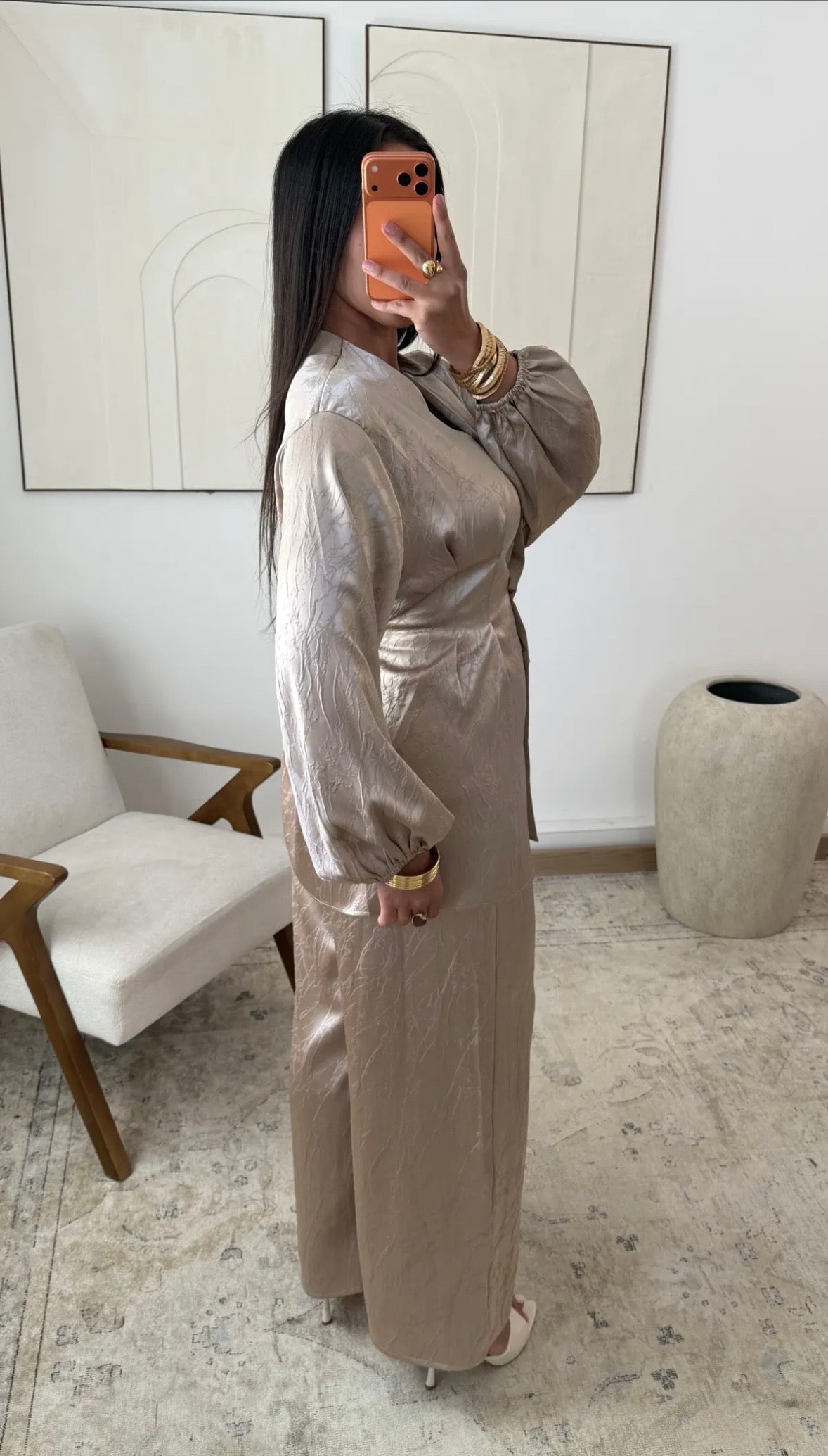 Ava Satin Button Co Ord