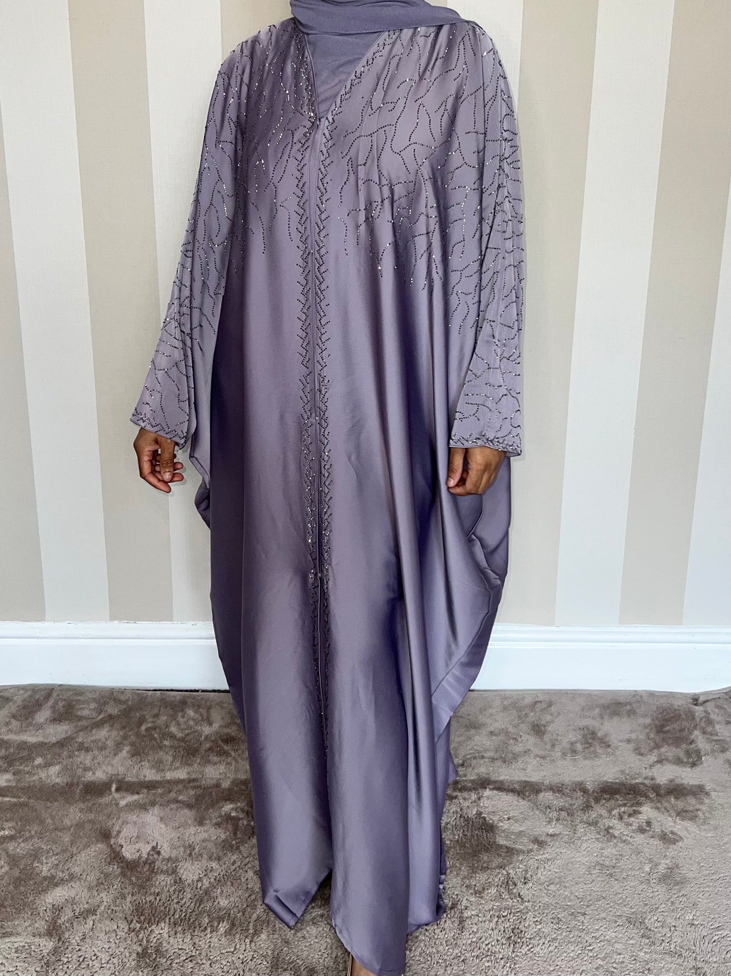 Embellished Abaya with Matching Hijab