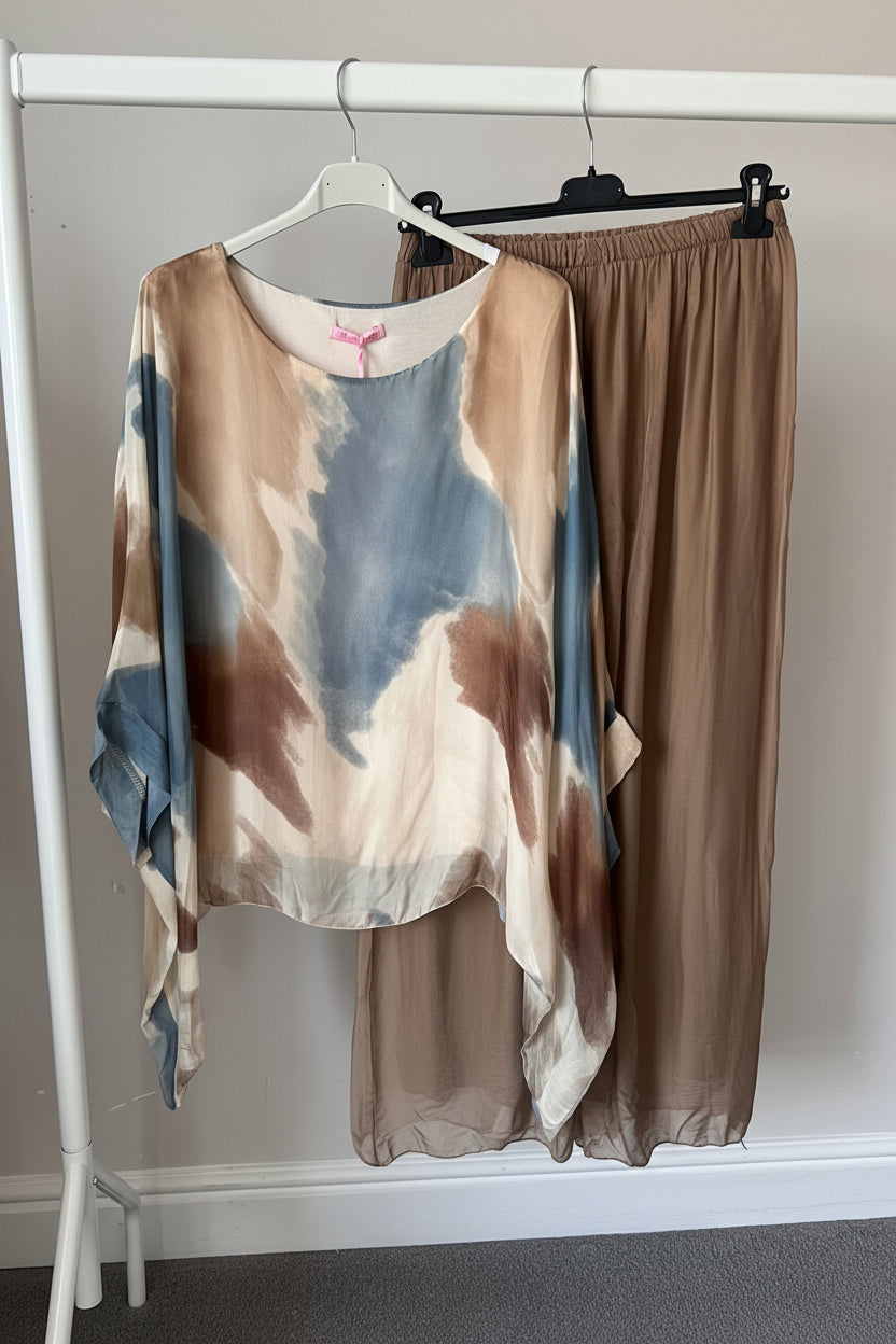 Luna Tie-Dye Chiffon-Silk Co Ord