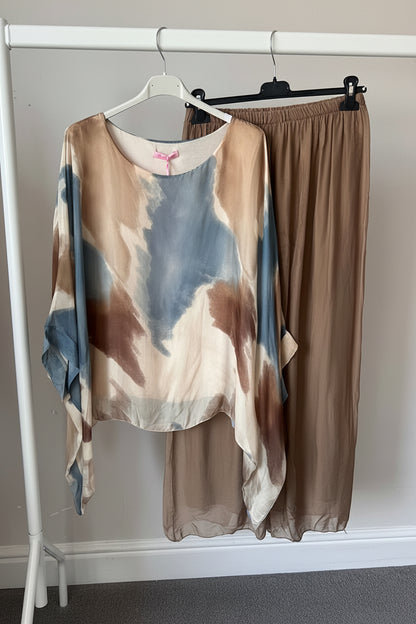 Luna Tie-Dye Chiffon-Silk Co Ord