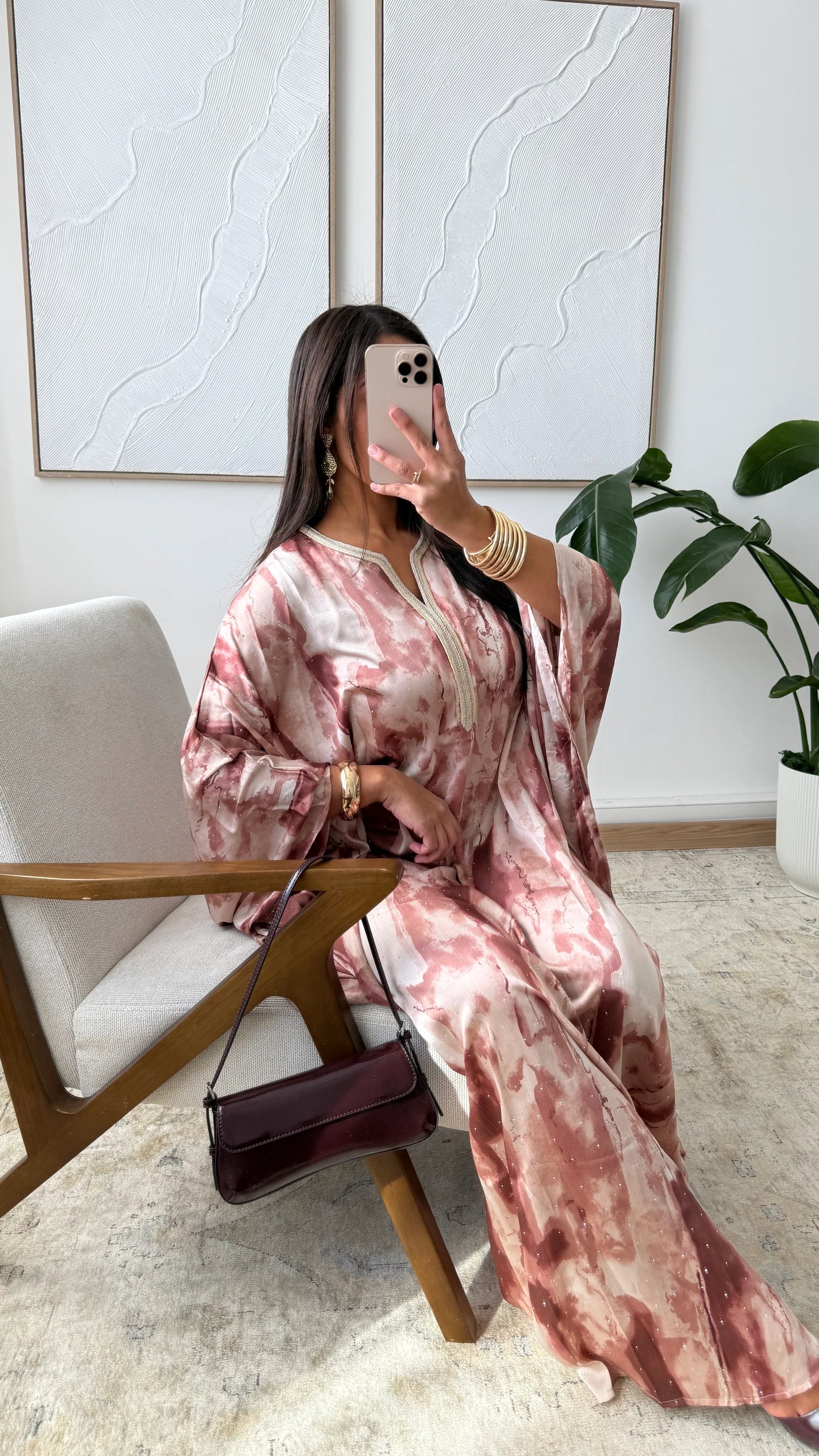 Tie Dye Rhinestone Kaftan