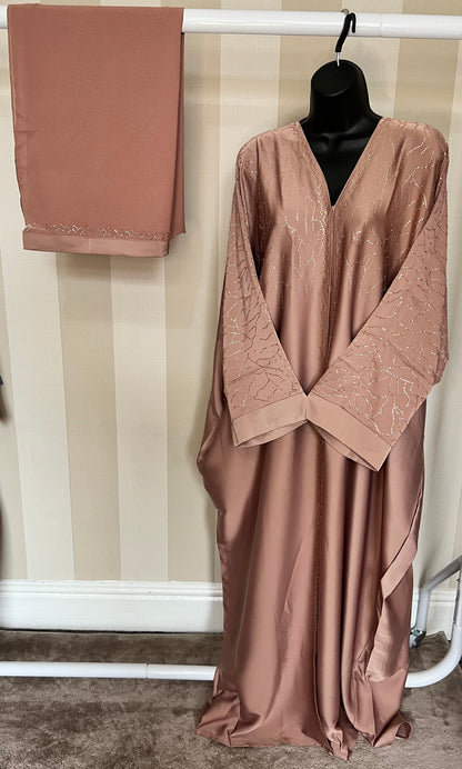 Embellished Abaya with Matching Hijab