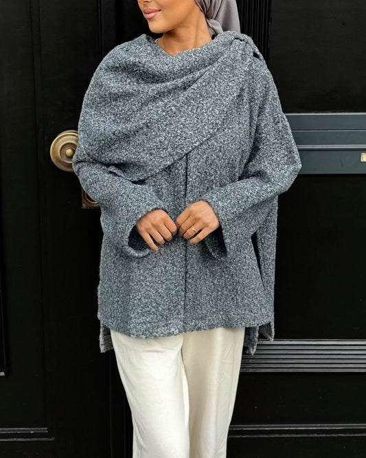 Teddy Feel Scarf Jacket