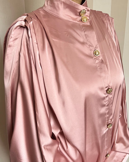 Satin Oversized Gold Button Co Ord