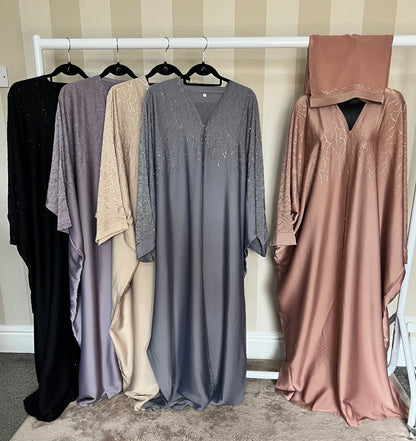 Embellished Abaya with Matching Hijab