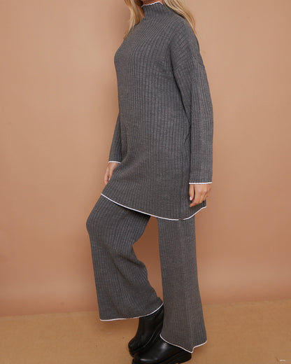 Rib Mock Neck Knit Co Ord