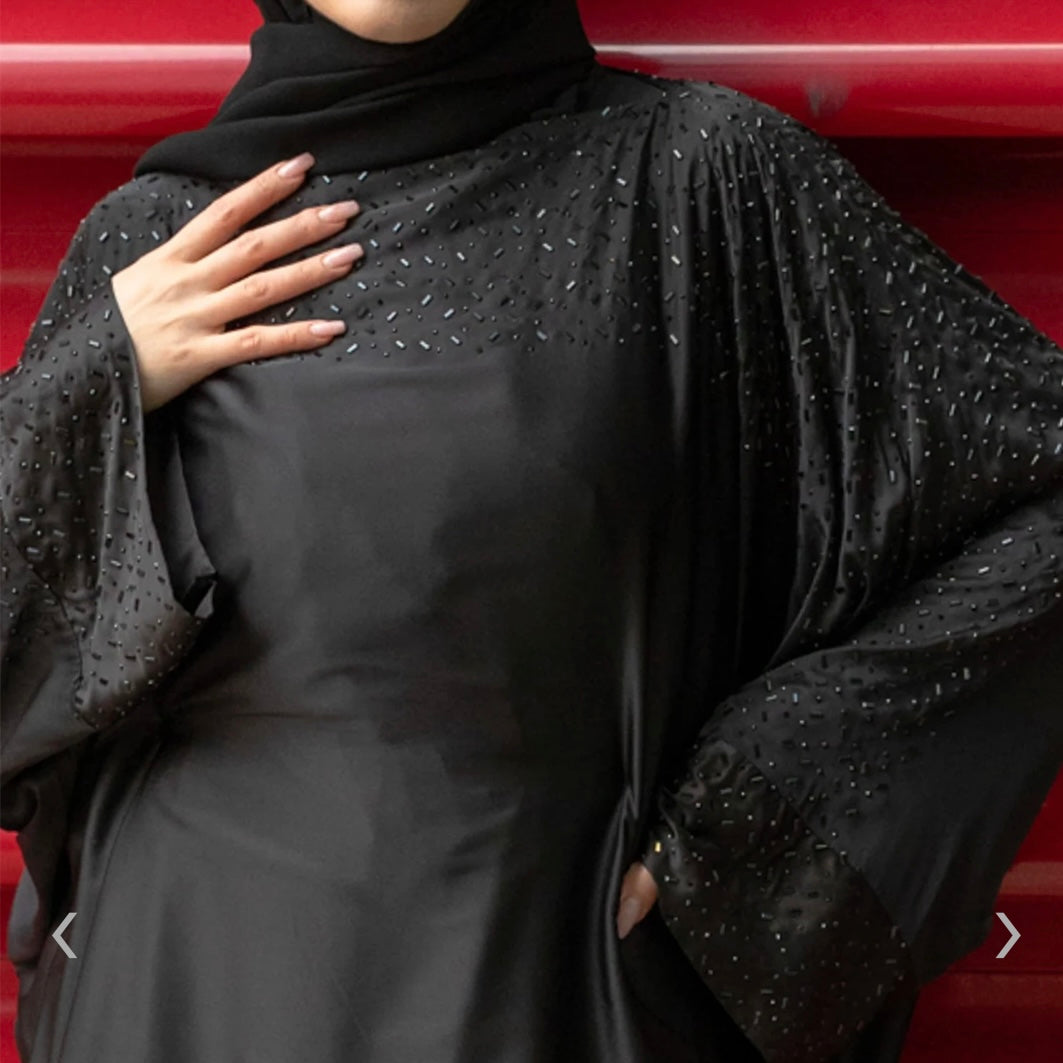 Embellished Premium Kaftan Abaya with inner tie belt