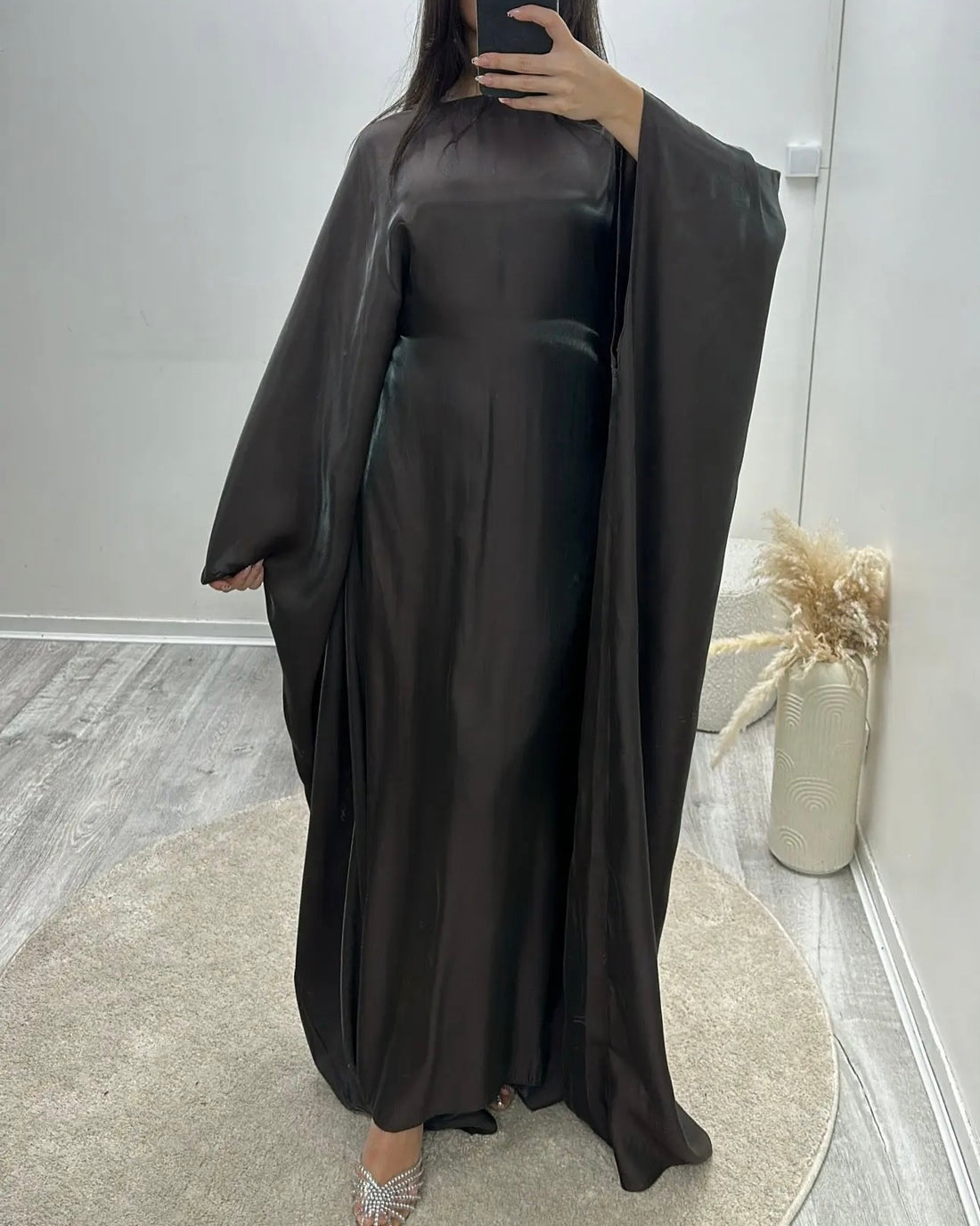 Iridescent Shimmer Kaftan with tie belt