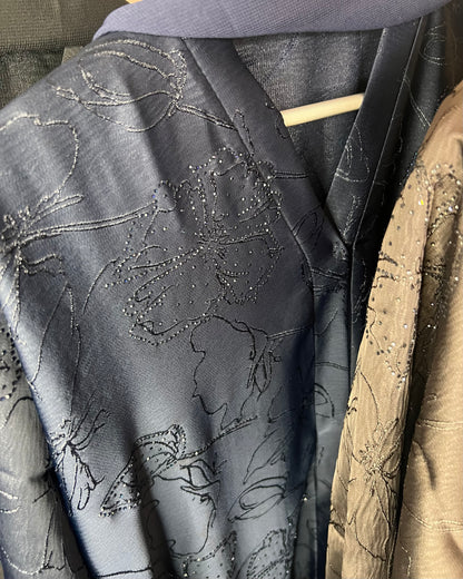 Laylah Embellished Jacquard Print Abaya Set