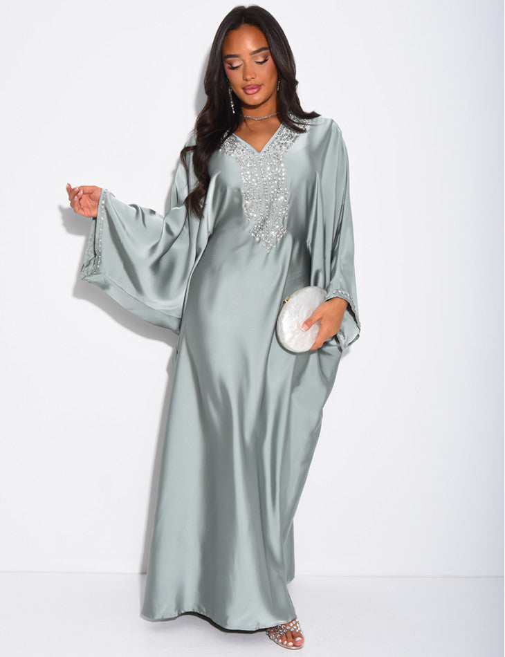 Mona Embellished Kaftan with Inner Tie Belt