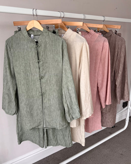 Yoko Linen Effect Co Ord with Adjustable Tie Belt