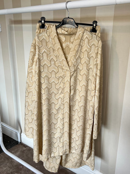 Burnout Textured V Neck Co Ord