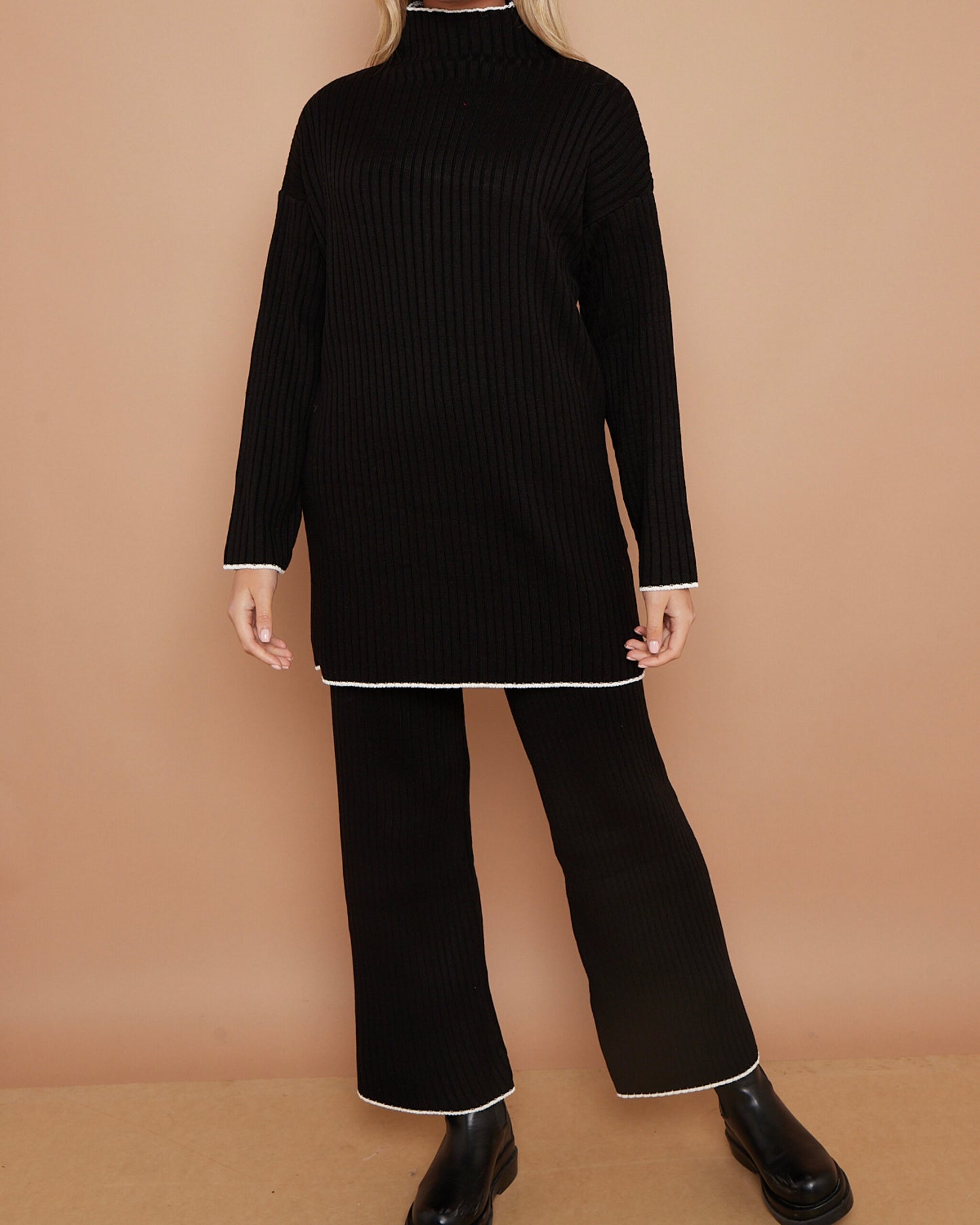 Rib Mock Neck Knit Co Ord