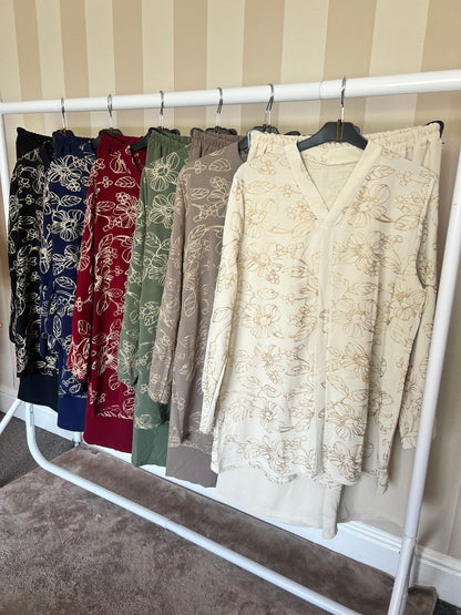 Lina Floral Embroidered Co Ord