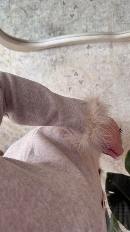 Premium Fur Trim Cardigan Co Ord