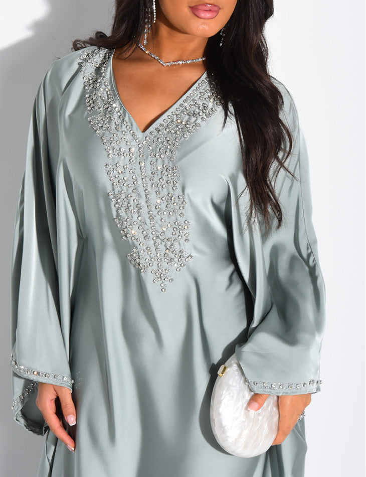 Mona Embellished Kaftan with Inner Tie Belt