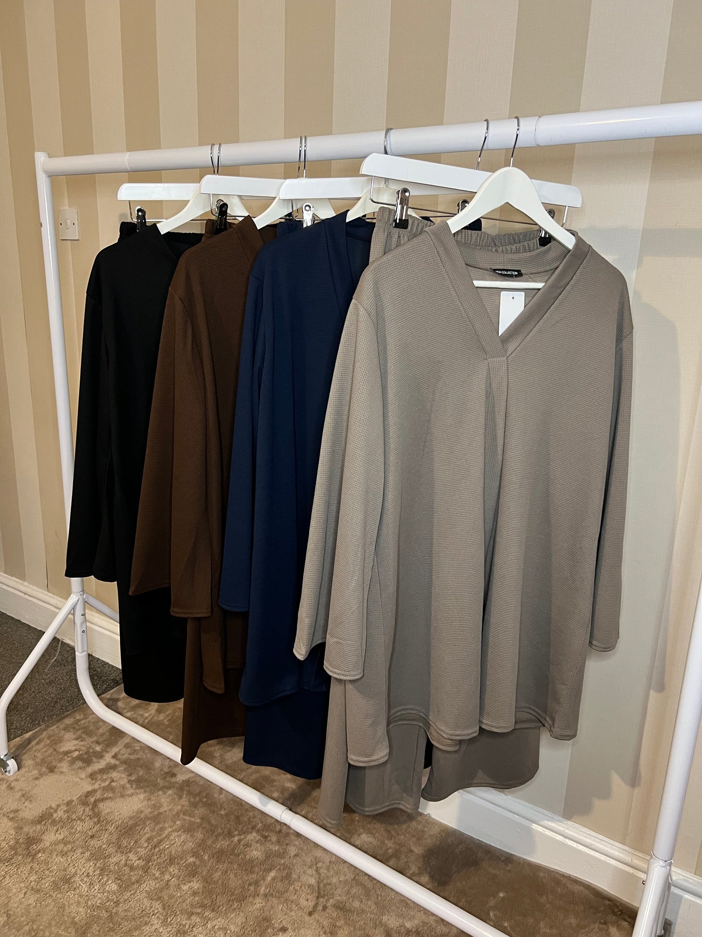 Waffle Textured V Neck Co Ord