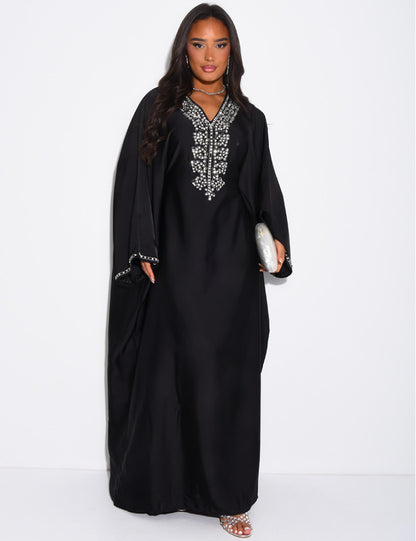 Mona Embellished Kaftan with Inner Tie Belt