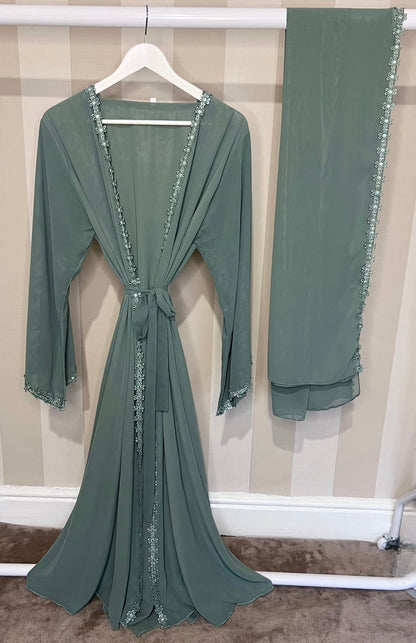 Daisy Chiffon Open Abaya