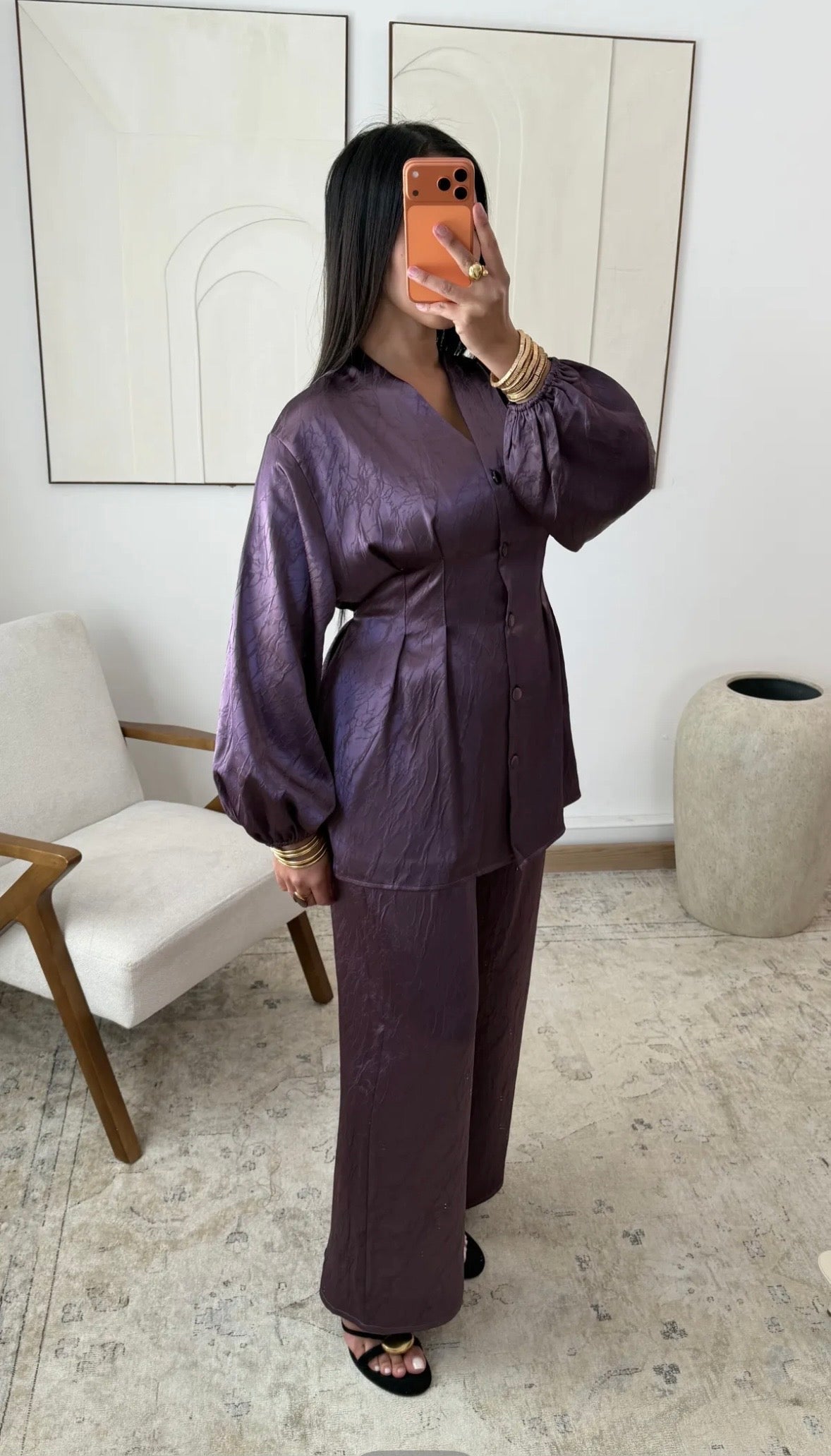 Ava Satin Button Co Ord