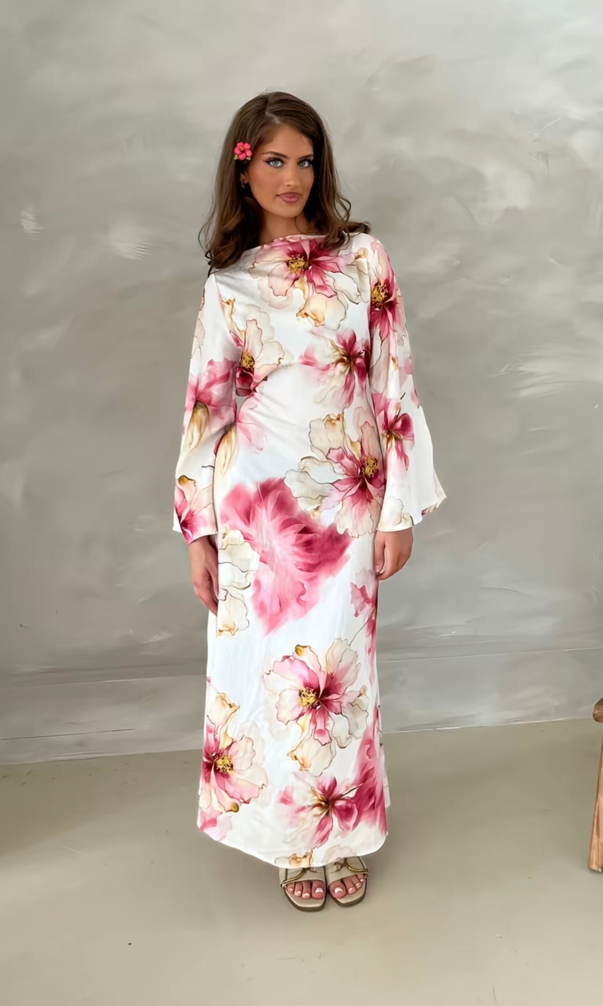 Sierra Floral Dress with Adjustable Tie Belt
