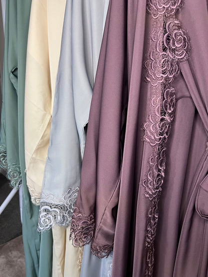 Layla Floral Trim Abaya Set