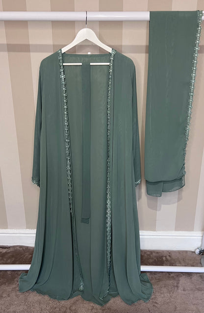 Daisy Chiffon Open Abaya