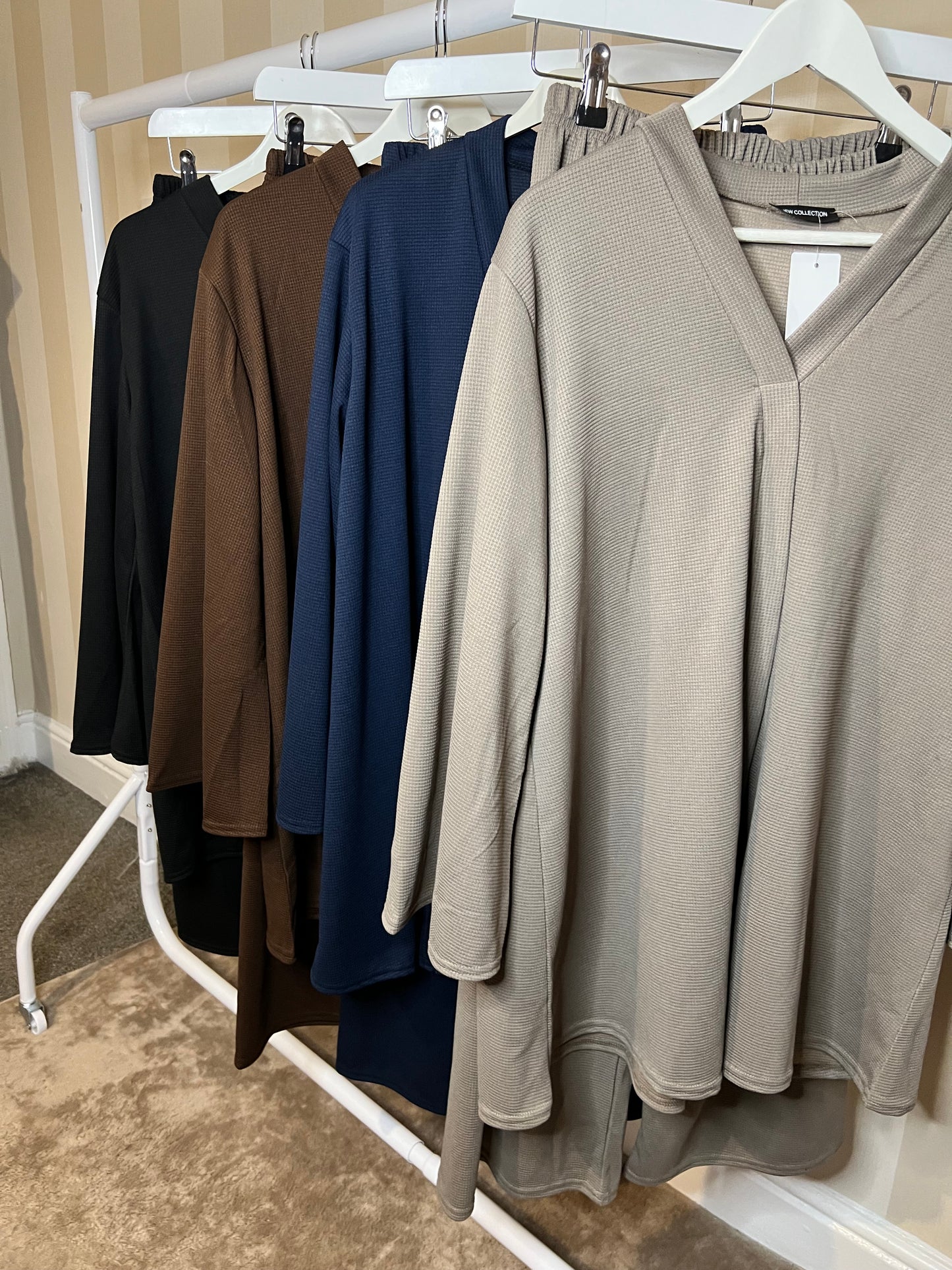 Waffle Textured V Neck Co Ord