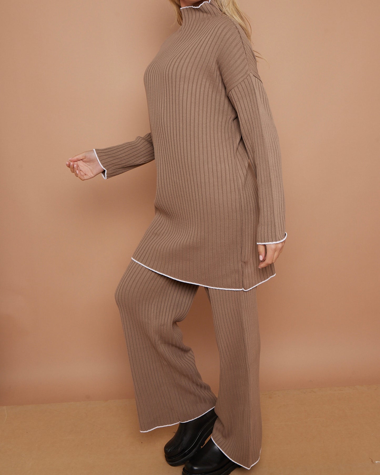 Rib Mock Neck Knit Co Ord