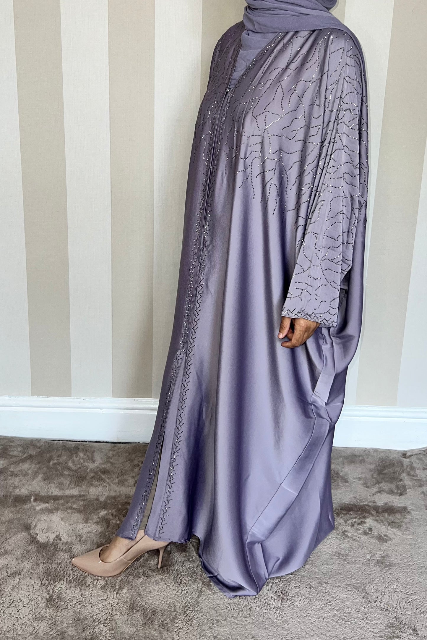 Embellished Abaya with Matching Hijab