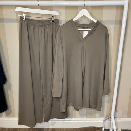 Waffle Textured V Neck Co Ord