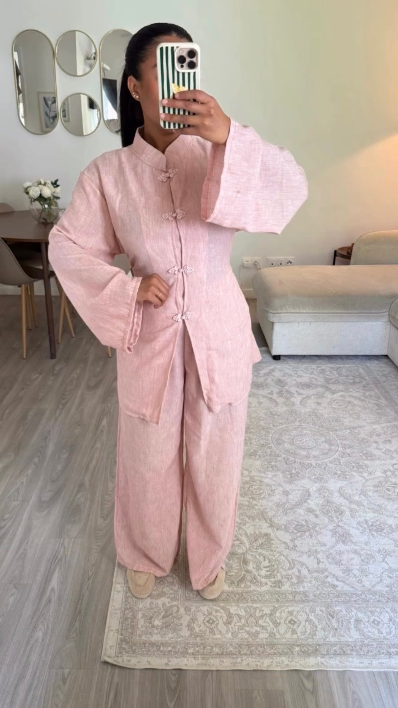 Yoko Linen Effect Co Ord with Adjustable Tie Belt