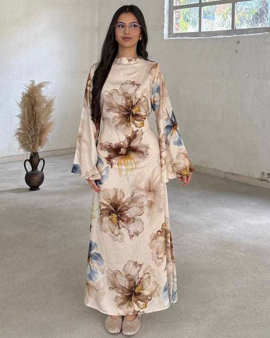 Sierra Floral Dress with Adjustable Tie Belt