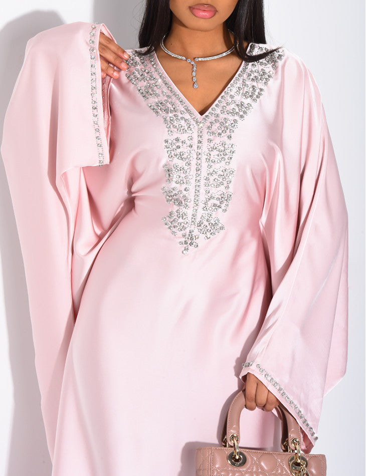 Mona Embellished Kaftan with Inner Tie Belt