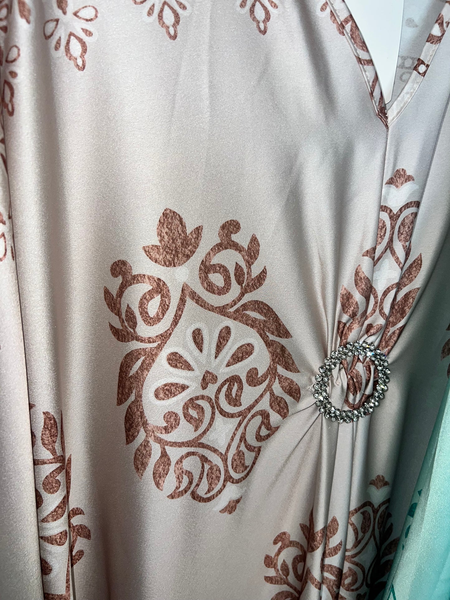 Jewel Print Satin Kaftan