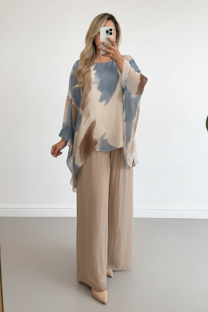 Luna Tie-Dye Chiffon-Silk Co Ord