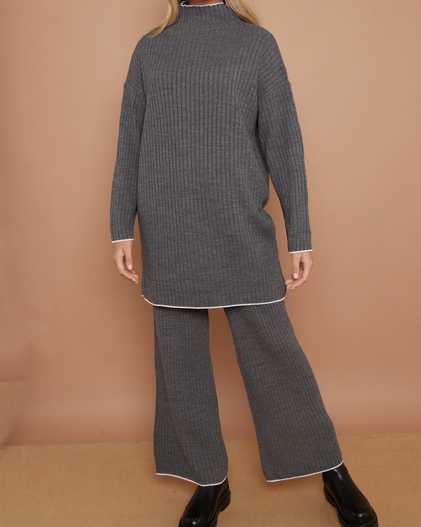 Rib Mock Neck Knit Co Ord