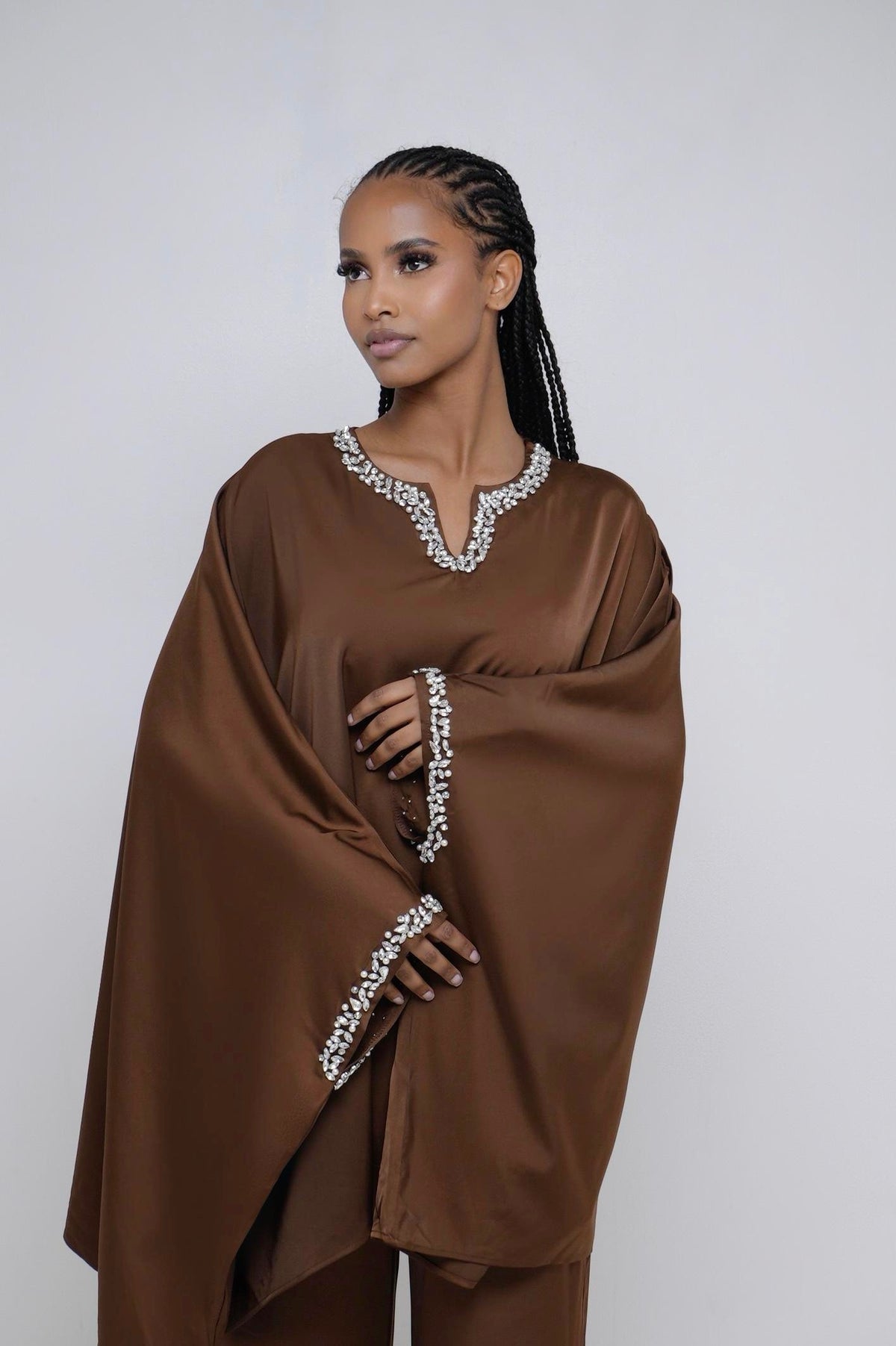 Emelia Premium Satin Crystal Co Ord