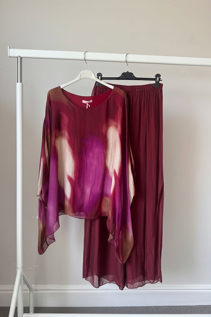 Luna Tie-Dye Chiffon-Silk Co Ord