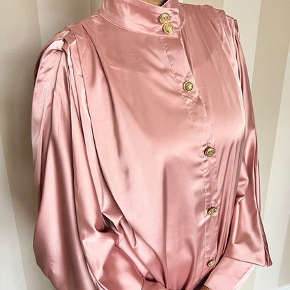 Satin Oversized Gold Button Co Ord