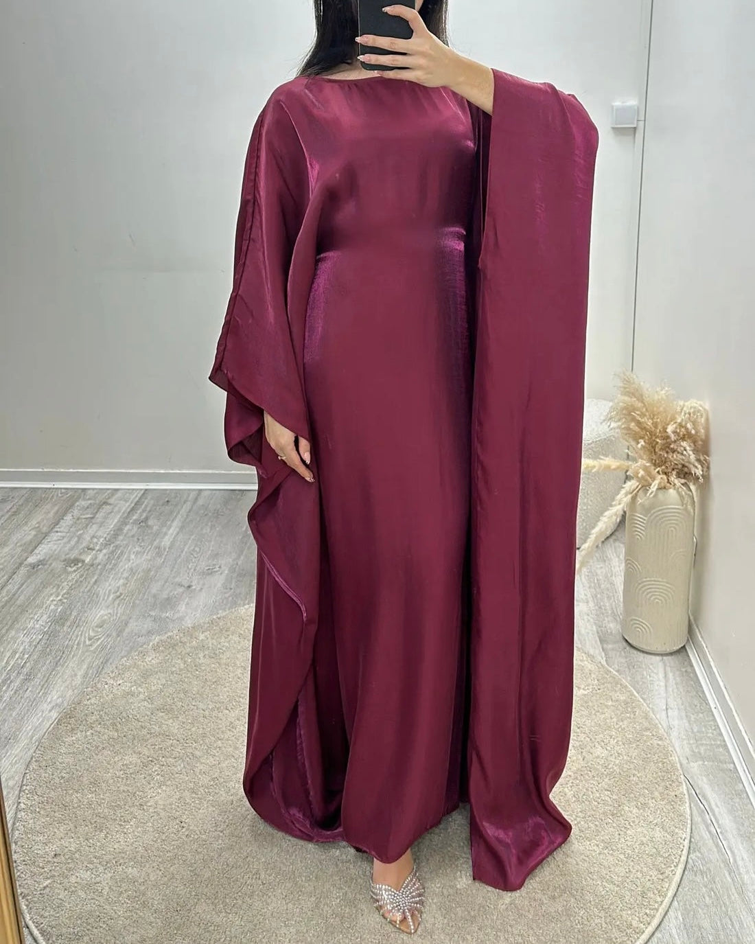 Iridescent Shimmer Kaftan with tie belt