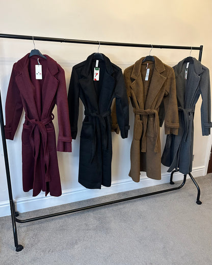 Felt Textured Trench Coat