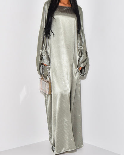 Premium Crystal Silk Oversized Abaya Dress