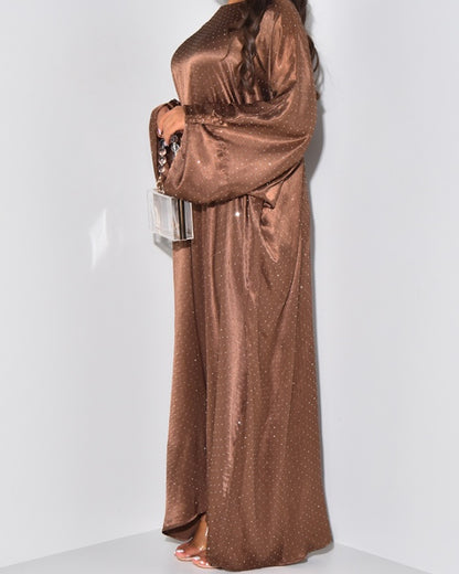 Premium Crystal Silk Oversized Abaya Dress