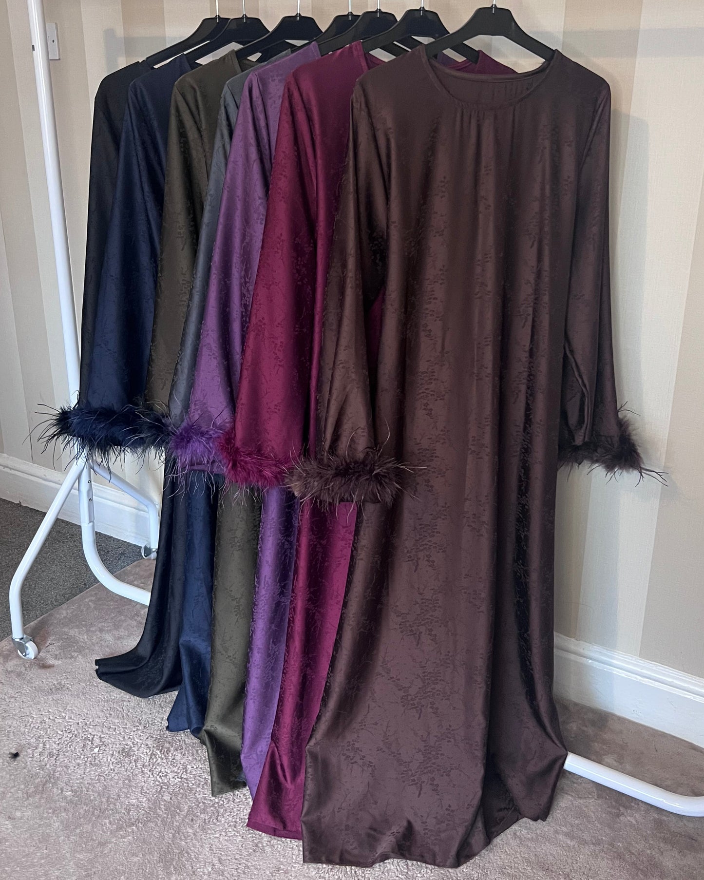 Ameera Feather Sleeve Tie Belt Dress